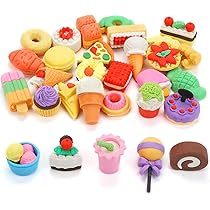 30 Gomme Da Matita A Forma Di Cibo - Puzzle Divertenti Per Bambini, Multicolore - Foto 7
