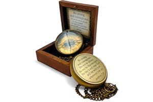 KHUMYAYAD - Bussola Antica in Ottone. Regalo per Battesimi, Cresime, Prima Comunione e Riconciliazione per Ragazzi. Regalo Religioso per Uomini
