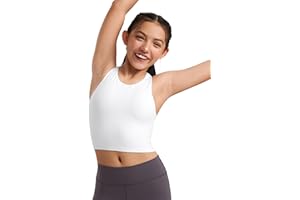 CRZ YOGA Girls Butterluxe Racerback Tank Tops Double Lined Breathable Tanks Sleeveless Cropped Shirt Athletic Dance Top