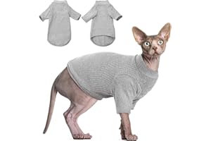 DENTRUN Sphynx - Maglietta con maniche a forma di gatto, traspirante, con collo alto, adorabile, senza peli, per tutte le stagioni