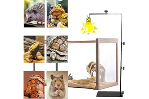 AMZTEMU Supporto per lampada a staffa fissa per rettile, Supporto regolabile per lampada rettile, per anfibi, lucertole, tartarughe, serpenti, draghi