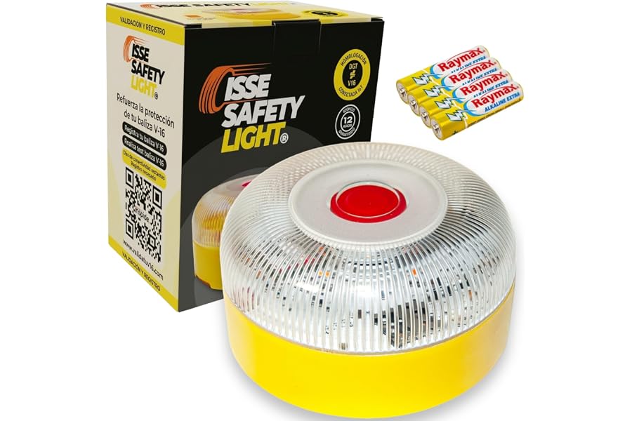 MIAC Baliza V16 Homologada DGT con Geolocalización SIM y Datos Incluidos hasta 2038 - Luz Emergencia Coche Homologado DG