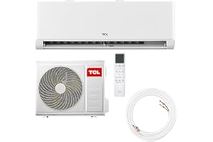 TCL Split Klimaanlage 12000 BTU (3,4kW) Modell: BreezeIN mit Sprachsteuerung, WIFI für Räume bis35m² 4 in 1: Heizen, Kühlen, Entfeuchten, Ventilieren inkl. 8°C Frostschutzmodus, Eco- & Turbomodus