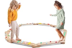 BommJokker Wooden Balance Beam Wooden Balance Board Outdoor Indoor