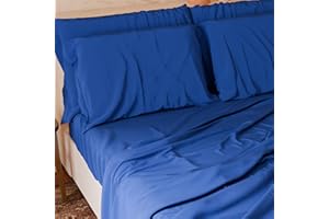 PETTI ARTIGIANI ITALIANI - Juego de Sábana, Juego de Sábanas 100% Algodón, 3 Piezas 1pz Sábana Bajera Ajustable 2pz Funda de Almohada 1pz Sábana Encimera, 100% Made in Italy, Azul Eléctrico