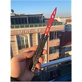 Kelebek Antrenman Bı&ccedil;ağı &Ouml;zel Motifli Plastik Siyah Kırmızı Butterfly Knife Plastik 1 Adet, wqev32