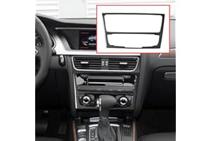 FINMOKAL Carbon Fiber Black Console CD Panel Trim Sticker Fit For Audi A4 B8 A5 Q5 B7 2009-2016