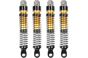 KEEDA 4 Stück Gewinde Stoßdämpfer Öldämpfer für 1/18 RC Crawler-Auto TRX4M TRX4MT K10 F150 1/12 Crawler Teile (Gold, 59mm)