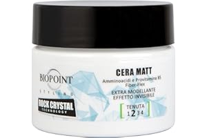 Biopoint Rock Crystal - Cera per Capelli Matt, Effetto Opaco e Finish Naturale Senza Residui, Azione Rinforzante e Idratante, Dona Morbidezza e Setosità, 100 ml