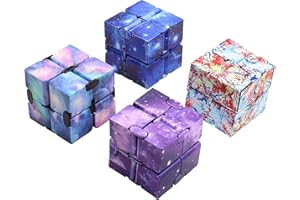 Aohcae Infinity Cube Fidget Toy 4PCS, Magic Infinity Cube Desk Toy Mini Sensory Toys Stress Relief Tool Anti-Stress Fidget Toys Suitable for Adults and Kids