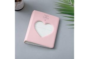 runrayay Mini Album Fotografico da 3 Pollici, 64 Tasche KPOP Photocard Holder Book, Raccoglitore per Foto Scavato Mini KPOP per Fotocamera Fujifilm Instax - Rosa
