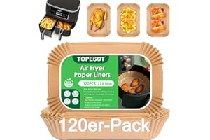 Pack of 120 Disposable Non-Stick Hot Air Fryer Baking Paper, Universal Greaseproof Airfryer Baking Paper for Ninja Double Stack XL Accessories, Compatible with Ninja AF300EU AF400EU SL400EU, Other Air Fryers