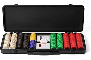 SLOWPLAY Godel set di fiches da poker in argilla 14 g per Texas Hold’em, 500 pz [con valori numerati] con valigetta in policarbonato tedesco elegante e resistente, giocatori di poker