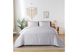 ‎BIENDO bienDo Bambus Bettwäsche Set 220x240, Hellgrau, Seidenbettbezug für Sommer und Winter, Kühlend & Kuschelig, Silkweich Hotel Bettdeckenbezug, Weicher als Ägyptische Baumwolle