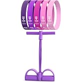 TELVESSE 6LI SET Body Trimmer + Pilates Lastiği Seti Mekik K&uuml;rek &Ccedil;ekme Spor Kondisyon Egzersiz Aleti Mor