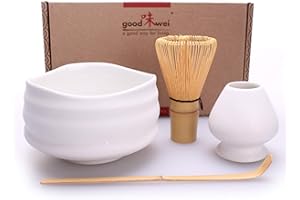 Goodwei Juego de té Matcha Premio - Cuenco Ceremonial, Batidor y Soporte (Miyuki, 120)