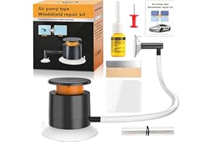 everfarel Kit de Reparación Parabrisas, Profesional Kit de reparación de Parabrisas con Bomba de vacío, Juego de reparación para Reparar Grietas largas, Agujeros, Grietas, rápida y fácilmente