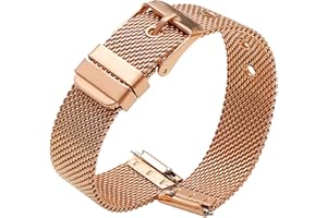 SMYAOSI Stainless Steel Mesh Watch Straps for Women Quick Release Adjustable Mesh Watch Bands for 10mm 12mm 14mm 16mm 18mm 20mm 22mm Smartwatch