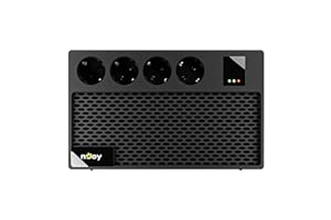 NJOY Renton 650 Plus Gruppo di Continuità Monofase 650VA 360 Watt, Line Interactive, AVR UPS a Ciabatta Multipresa, 4 Uscite Schuko, 1 Batteria 12V-5Ah