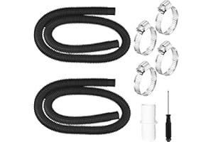 YEAHBOOM 2 Stück Poolschlauch 32mm,150cm Schwimmbadschlauch mit 4 Sicherungsclip und 1 Schlauchverbinder,Schlauch für Poolpumpe,Poolpumpenschlauch,Poolfilterschlauch für Filterpumpe Schwimmbad