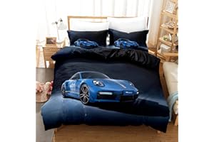SPLYHX Rennauto Kinder Bettwäsche-Set King Size Bettbezug Set 3D bedruckte Mikrofaser Jungen Mädchen Bettbezug für Schlafzimmer