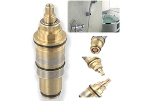 OUXING Thermostatic Br-Ass Shower Cartridge,Replacement Br-Ass Thermostatic Cartridge,Shower C/artridge Replacement,R/eplacement S/hower C/artridge,Temperature Control Br/Ass Re/Placement,Tap Ca/rtridge,H-9