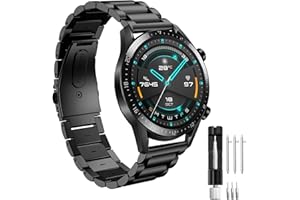 HATOLOVE Huawei Watch GT2 22 mm metalowy pasek ze stali nierdzewnej do Huawei Watch GT 2, Huawei Watch GT2 Pro, Huawei Watch GT 2e, Huawei Watch GT 2 Sport Elegant, Huawei Watch GT3, Galaxy Watch 46 mm