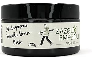 ZAZOU EMPORIUM VANILLA Zazou Emporium - Vanilla Bean Paste - 100g - For Chefs and Home Cooking - Made with Pure Madagascar Vanilla -Madagascan Vanilla Bean Paste