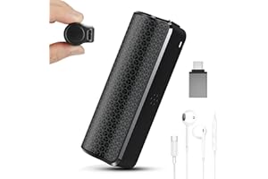 HERSANCE Diktiergerät Mini, 64GB Abhörgerät mit 500 Stunden Aufnahmekapazität, eingebauter starker Magnet, Aufnahmegerät, Voice Recorder für Vorlesung, Interview, Meeting, Headphone usw