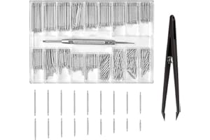 Ryaupy 144 Pièces Barrettes à Ressort Montre, Montre Bracelet Broches, Barrettes à Ressort pour Bracelet de Montre, Kit de Réparation pour Bracelet de Montre Acier Inoxydable, 8-25mm, Argent