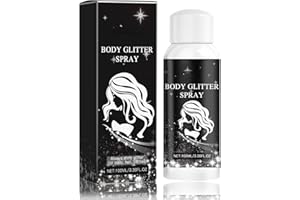Amicera Glitter Spray for Hair and Body, 100ml Silver Glitter Spray for Fabric Clothes Hair Face Body, Shimmer and Shine Hairspray for Festival Party Stage Makeup, Long Lasting, Quick Drying