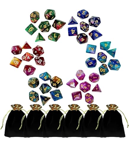 Lot De 7 Dés DND Polyédriques – Vert Et Orange – Pour Donjons Et Dragons, Pathfinder, MTG