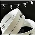 UNIQUELLA 5 Meter S-Wave Smart Curtain Tape with Cord Track Kit with Tape Ripple-fold Snap Tape White, Drapery Curtain Tape Curtain Kit with Tape 1.25 Wide