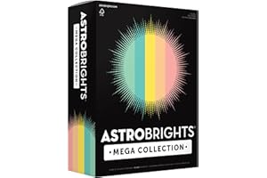 Astrobrights Mega Collection, kolorowy karton, Punchy Pastel 5-kolorowy asortyment, 320 arkuszy, 29,5 kg/176 g/m², 21,6 cm x 28 cm - WIĘCEJ ARKUSZY! (91780)
