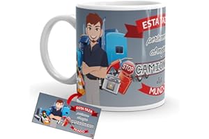 Kembilove Taza de Café del Mejor Camionero del Mundo – Taza de Desayuno para la Oficina – Taza de Café y Té para Profesionales – Taza de Cerámica Impresa – Tazas Profesiones de Camioneros