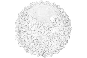 Warmhm Abat-Jour Boule De Verre 80 Mm G9 En Fil D'aluminium Globe En Verre Sphère De Lustre Abat-Jour Suspendu Remplacement Pour Appliques Murales Lampadaire