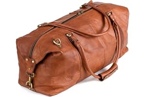 Berliner Bags Vintage Borsone da Viaggio Oslo, Borsone Palestra in Vera Pelle, Weekender per Sport da 50L, Unisex