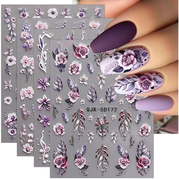 24Pcs Sheets Nail Art Hollow Stencil Template Stickers DIY Manicure Tool Stamp E - Foto 5