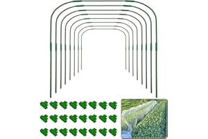 OAOGOD 8 Packs 82x105cm Garden Hoops for Netting with 24 Clips,Rust-Free Detachable Stakes Grow Tunnel Hoop for Garden Netting Frame,Greenhouse Hoops Plant Support Frame for Tall Plants（有专利）