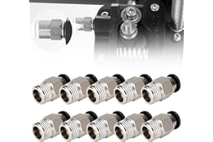 KARELLS PC4-M10 Stecker,PC4-M10 Connector,3Dman PC4-M10,PC4-M10 Pneumatischer Anschluss,PC4-M10 Pneumatik Verbinder,PC4-M10 Stecker gerade Pneumatik,Connector for Extruder 3D Printers,10 Stück