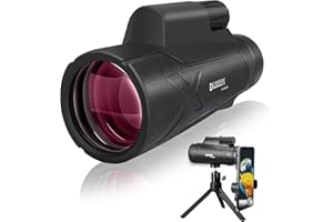 DIANFAN Telescopio monoculare 10×50 con oculare grande da 25 mm, monocolo HD per adulti con adattatore per smartphone e treppiede, monocolo impermeabile IPX7 per birdwatching, viaggi e partite