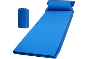 PHATRIP Matelas de Camping autogonflant 200x65x5 cm avec Oreiller, Matelas Gonflable de Camping, Rapide à gonfler pour Les Voyages en Sac à Dos, la randonnée, Le Camping et Les activités en Plein air