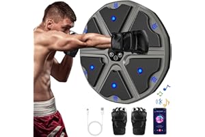 LVELFE Music Boxing Machine, LED Elektronische Musik Boxing Machine mit Boxhandschuhen, 9 Geschwindigkeitsmodi und Zählmodus Unterstützt Bluetooth, Geschenk Für Erwachsene und Kinder Exercise