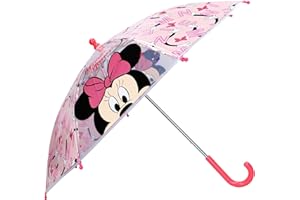 Vadobag Palo Paraguas | rosa y transparente | Minnie Mouse | Niños Paraguas