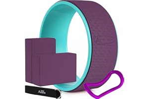 ACTIVE FOREVER 5 in 1 Yoga Block Set - Enhance Balance and Flexibility with Yoga Blocks, Strap, Wheel, and Stretch Ring - Your Complete Solution for Improved Well Being