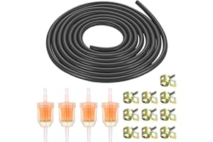 TIUGBJKGK Motorcycle Fuel Line Set, with 1 Pcs 3mFuel Lines, 4 Pcs Fuel Filters, 10 Pcs Hose Clamps, Motorcycle Inline Filter Line Kit for Car Engine