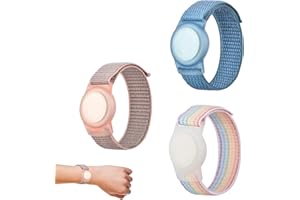 VIERONE 3pcs Wristbands for Airtag Kids Bracelet Nylon Stretchy Strap Protector for Airtag Bracelet Strap for Anti Lost Compatible with Apple Airtag
