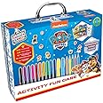 Bookoli - PAW Patrol Activity Fun Case - Colour & Carry Kit - 2 Activity Books - 10 Felt-Tip Pens - 50 Stickers - 2 Neon Markers - Customisable Case - Gifts for Boys and Girls Ages 3 to 5 Years
