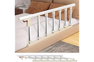 ‎AMSXNOO Bettgitter, Geräte Medizinische Hilfe, Faltbarer Bettgitter Sicherheitsseitenschutz, Stahl Bettgitter mit Schaumkissen zum Ältere Senioren Erwachsene Kinder, 7 Vertikale Balken (Size: 106x40cm)