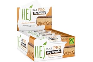 ‎HEJ HEJ Bar Pro Proteinriegel Snack – Low Sugar Eiweißriegel | 20g Protein & 239kcal pro Riegel | Vegetarisch & ohne Palmöl – 12x60g Chocolate & Peanuts